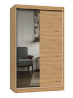SZAFA PRZESUWNA IGA 120 CM 1 LUSTRO DĄB ARTISAN
