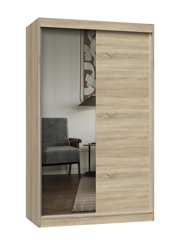 SZAFA PRZESUWNA IGA 120 CM 1 LUSTRO DĄB SONOMA