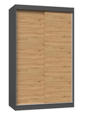 SZAFA PRZESUWNA IGA 120 CM DRZWI PRZESUWNE ANTRACYT / DĄB ARTISAN