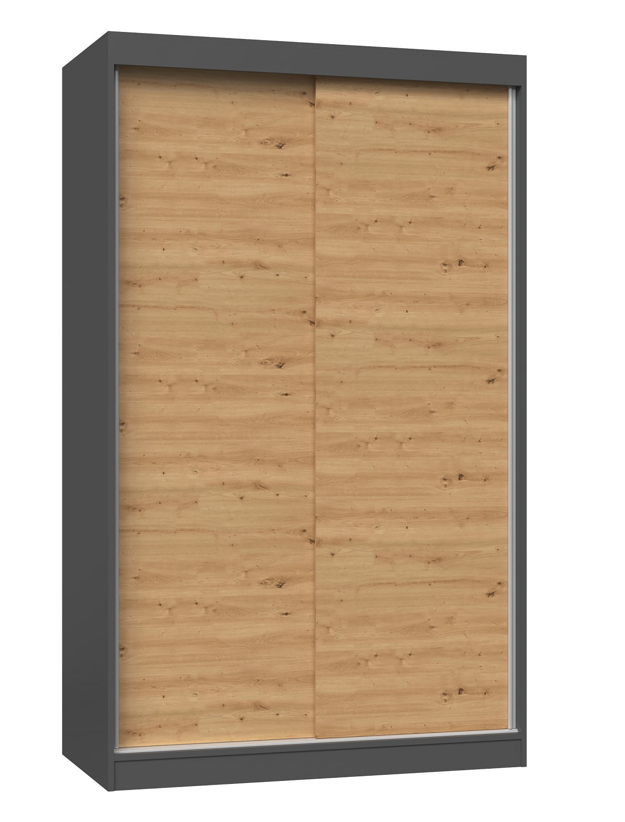 SZAFA PRZESUWNA IGA 120 CM DRZWI PRZESUWNE ANTRACYT / DĄB ARTISAN