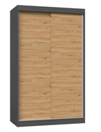 SZAFA PRZESUWNA IGA 120 CM DRZWI PRZESUWNE ANTRACYT / DĄB ARTISAN