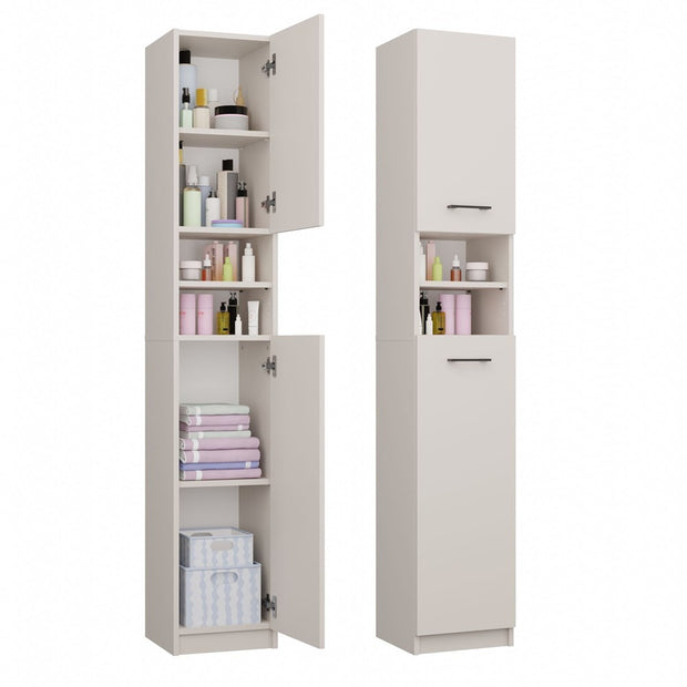 Szafka Łazienkowa Słupek 32 cm MARBELA 1.0 Regał Słupek 2 Drzwi KASZMIR BEŻ