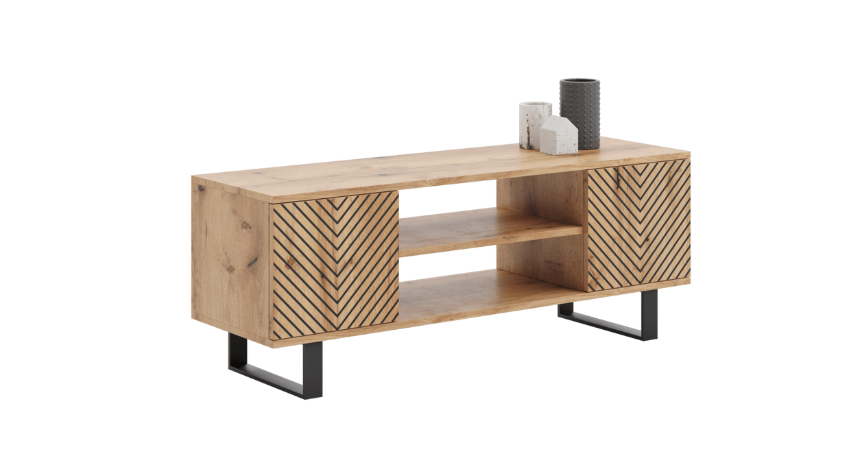 SZAFKA RTV FOCUS 135 cm – DĄB CRAFT/JODEŁKA