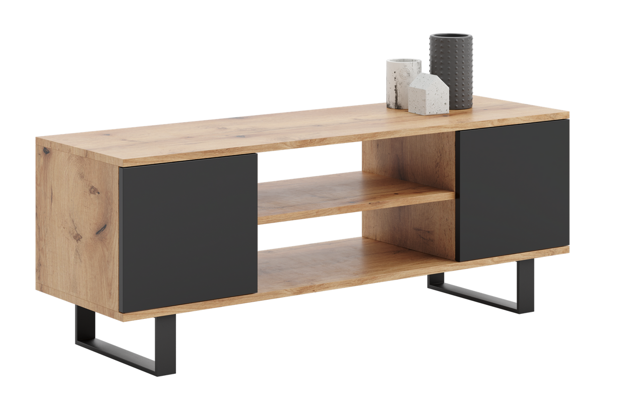 SZAFKA RTV FOCUS 155 cm - CZERŃ