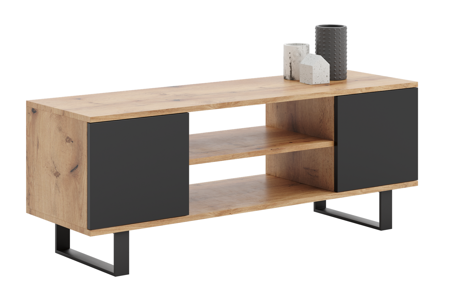 SZAFKA RTV FOCUS 155 cm - CZERŃ