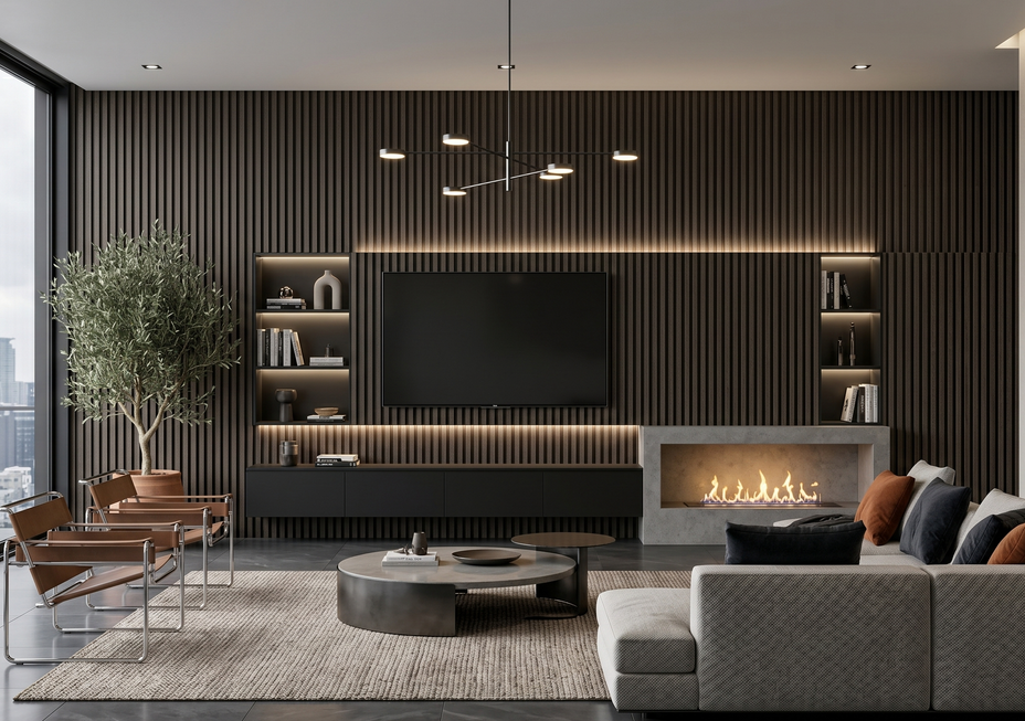 CORESTONE SPC 3D WALL PANEL - WOOD DARK BROWN 2,75m x 0,16m