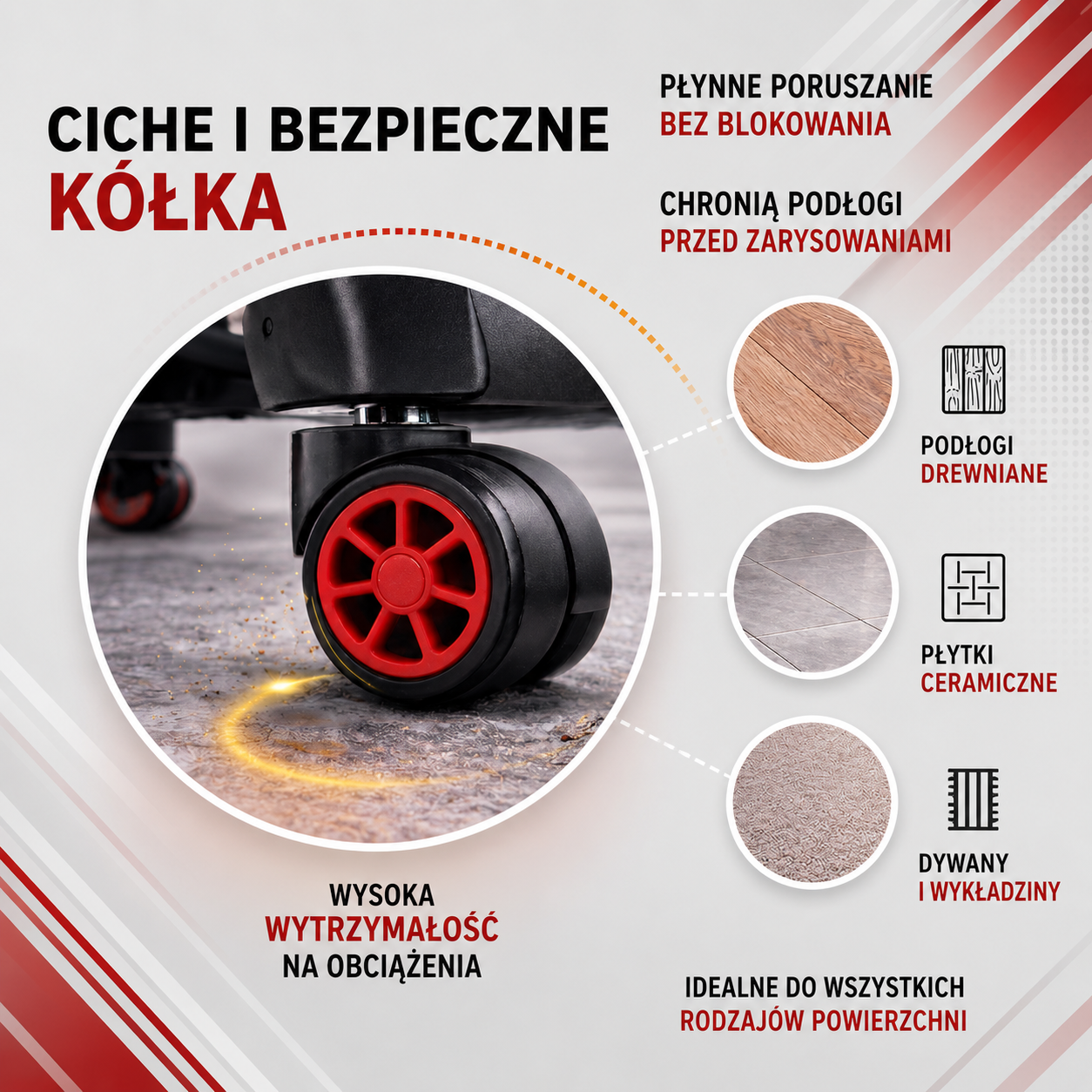 FOTEL OBROTOWY GAMINGOWY KRZESŁO DRIFT CZERWONY